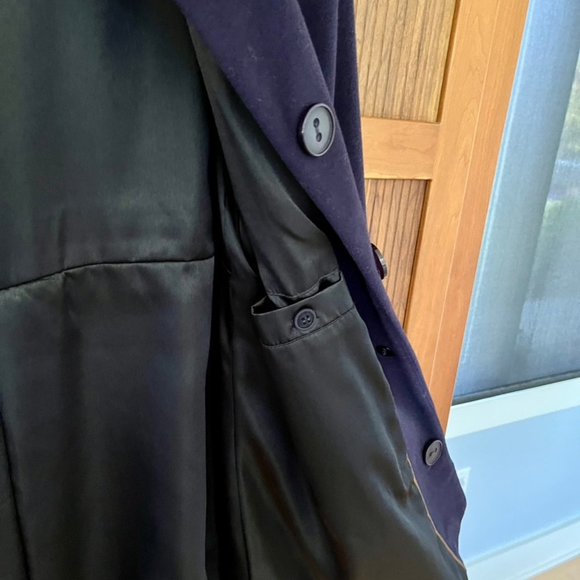 Eggplant Kristen Blake Classic Cashmere Wool Coat, Small - Picture 5 of 6